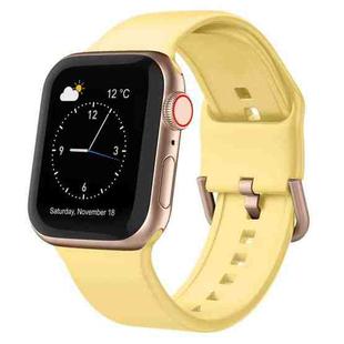 For Apple Watch Series 8 45mm Pin Buckle Silicone Watch Band(Yellow)