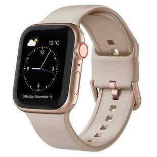 For Apple Watch Series 8 45mm Pin Buckle Silicone Watch Band(Milk Tea)