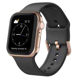 For Apple Watch Series 8 45mm Pin Buckle Silicone Watch Band(Dark Grey)