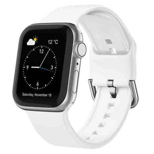 For Apple Watch SE 2022 44mm Pin Buckle Silicone Watch Band(White)