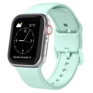 For Apple Watch Series 7 41mm Pin Buckle Silicone Watch Band(Mint Green)