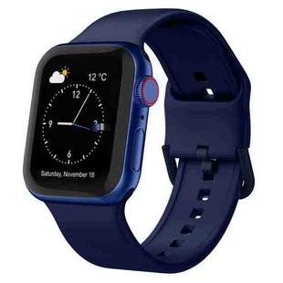 For Apple Watch Series 7 41mm Pin Buckle Silicone Watch Band(Midnight Blue)