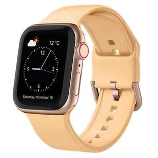 For Apple Watch Series 7 45mm Pin Buckle Silicone Watch Band(Light Orange)