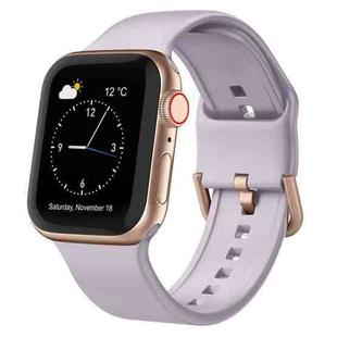 For Apple Watch SE 40mm Pin Buckle Silicone Watch Band(Baby Purple)