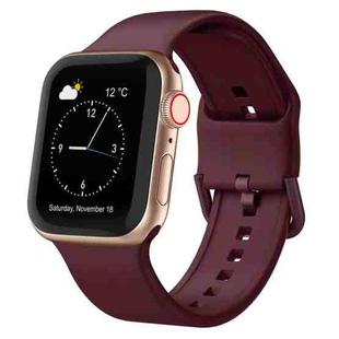 For Apple Watch Series 6 40mm Pin Buckle Silicone Watch Band(Wine Red)