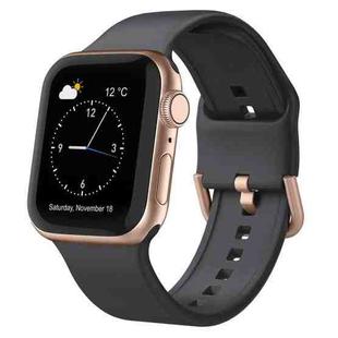 For Apple Watch Series 6 44mm Pin Buckle Silicone Watch Band(Dark Grey)