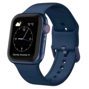 For Apple Watch Series 5 44mm Pin Buckle Silicone Watch Band(Abyss Blue)