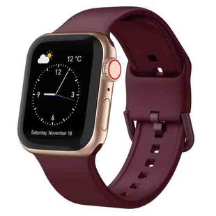 For Apple Watch Series 4 44mm Pin Buckle Silicone Watch Band(Wine Red)