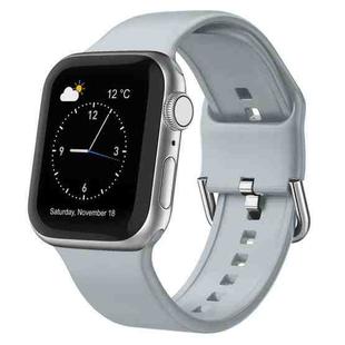 For Apple Watch Series 3 38mm Pin Buckle Silicone Watch Band(Light Grey)