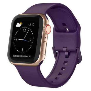 For Apple Watch 38mm Pin Buckle Silicone Watch Band(Dark Purple)