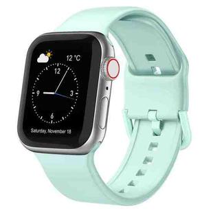 For Apple Watch Series 9 41mm Pin Buckle Silicone Watch Band(Mint Green)