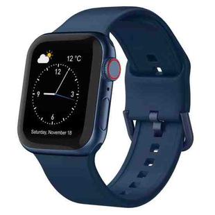 For Apple Watch Series 9 41mm Pin Buckle Silicone Watch Band(Abyss Blue)