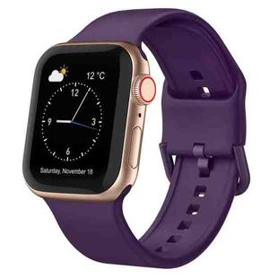 For Apple Watch Series 9 45mm Pin Buckle Silicone Watch Band(Dark Purple)