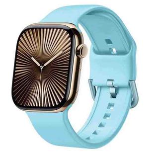 For Apple Watch Series 10 46mm Pin Buckle Silicone Watch Band(Light Blue)