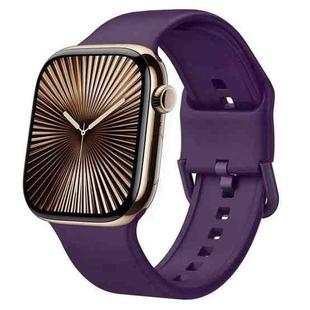 For Apple Watch Series 10 46mm Pin Buckle Silicone Watch Band(Dark Purple)