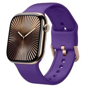 For Apple Watch Series 10 42mm Pin Buckle Silicone Watch Band(Purple)