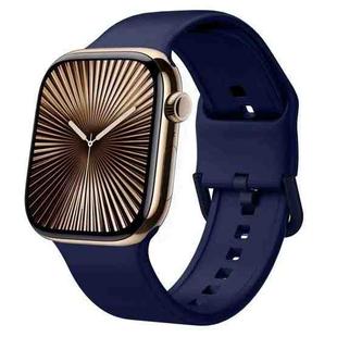 For Apple Watch Series 10 42mm Pin Buckle Silicone Watch Band(Midnight Blue)