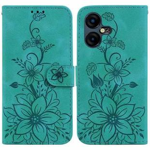 For Tecno Pova Neo 3 Lily Embossed Leather Phone Case(Green)