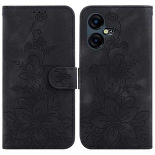 For Tecno Pova Neo 3 Lily Embossed Leather Phone Case(Black)