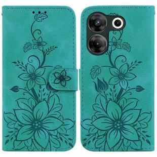 For Tecno Camon 20 Pro 5G Lily Embossed Leather Phone Case(Green)