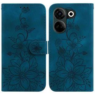 For Tecno Camon 20 Pro 4G / Camon 20 Lily Embossed Leather Phone Case(Dark Blue)