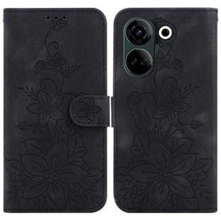 For Tecno Camon 20 Pro 4G / Camon 20 Lily Embossed Leather Phone Case(Black)