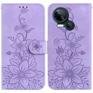 For Tecno Spark 10 5G Lily Embossed Leather Phone Case(Purple)