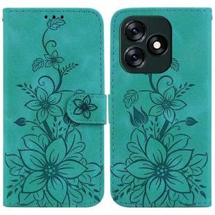 For Tecno Spark 10 4G / Spark 10C Lily Embossed Leather Phone Case(Green)