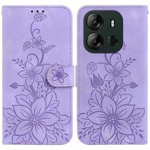 For Tecno Spark Go 2023 / Pop 7 Pro Lily Embossed Leather Phone Case(Purple)