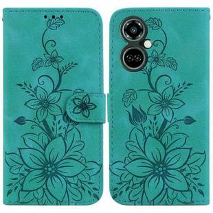 For Tecno Camon 19 Pro 5G Lily Embossed Leather Phone Case(Green)
