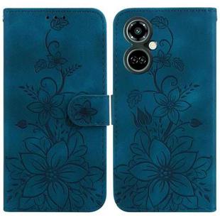 For Tecno Camon 19 Pro 5G Lily Embossed Leather Phone Case(Dark Blue)