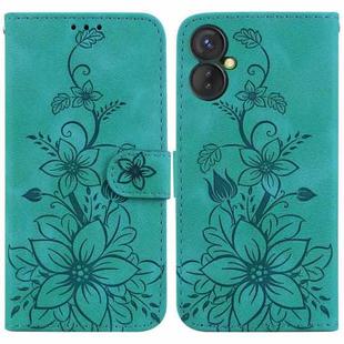 For Tecno Spark 9 Pro / 9T / KH7 Lily Embossed Leather Phone Case(Green)