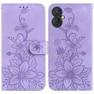 For Tecno Spark 9 Pro / 9T / KH7 Lily Embossed Leather Phone Case(Purple)