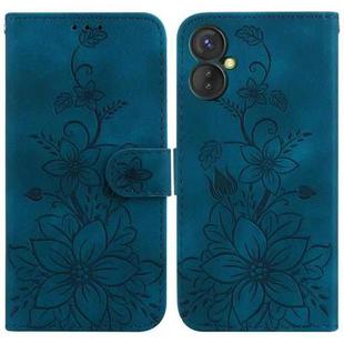 For Tecno Spark 9 Pro / 9T / KH7 Lily Embossed Leather Phone Case(Dark Blue)