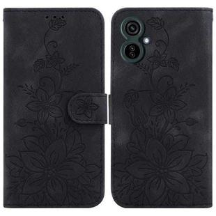 For Tecno Camon 19 Neo Lily Embossed Leather Phone Case(Black)