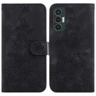 For Tecno Pova 3 / LE7 Lily Embossed Leather Phone Case(Black)