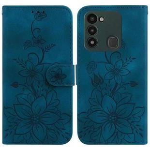 For Tecno Spark Go 2022 / Spark 8C Lily Embossed Leather Phone Case(Dark Blue)