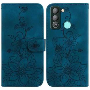 For Tecno Pop 5 LTE / BD4 Lily Embossed Leather Phone Case(Dark Blue)