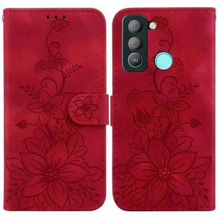 For Tecno Pop 5 LTE / BD4 Lily Embossed Leather Phone Case(Red)