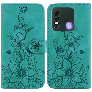 For Tecno Spark 8 / 8T Lily Embossed Leather Phone Case(Green)