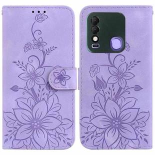 For Tecno Spark 8 / 8T Lily Embossed Leather Phone Case(Purple)