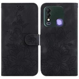 For Tecno Spark 8 / 8T Lily Embossed Leather Phone Case(Black)