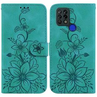 For Tecno Pova 4G / LD7 Lily Embossed Leather Phone Case(Green)