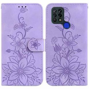 For Tecno Pova 4G / LD7 Lily Embossed Leather Phone Case(Purple)