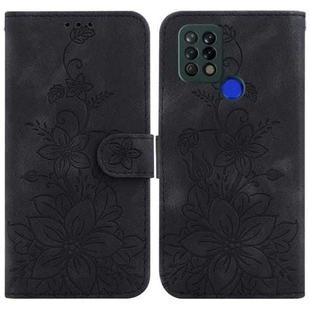 For Tecno Pova 4G / LD7 Lily Embossed Leather Phone Case(Black)