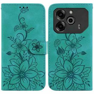 For Tecno Pova 6 5G / 6 Pro 5G Lily Embossed Leather Phone Case(Green)