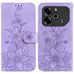 For Tecno Pova 6 5G / 6 Pro 5G Lily Embossed Leather Phone Case(Purple)