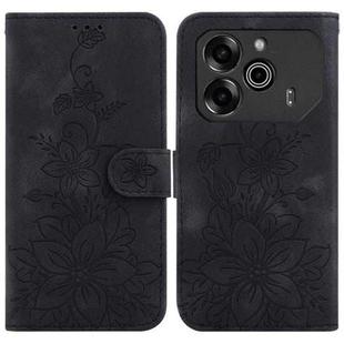 For Tecno Pova 6 5G / 6 Pro 5G Lily Embossed Leather Phone Case(Black)