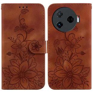 For Tecno Camon 30 Pro 5G / CL8 Lily Embossed Leather Phone Case(Brown)
