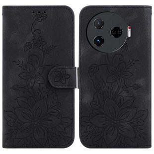 For Tecno Camon 30 Pro 5G / CL8 Lily Embossed Leather Phone Case(Black)